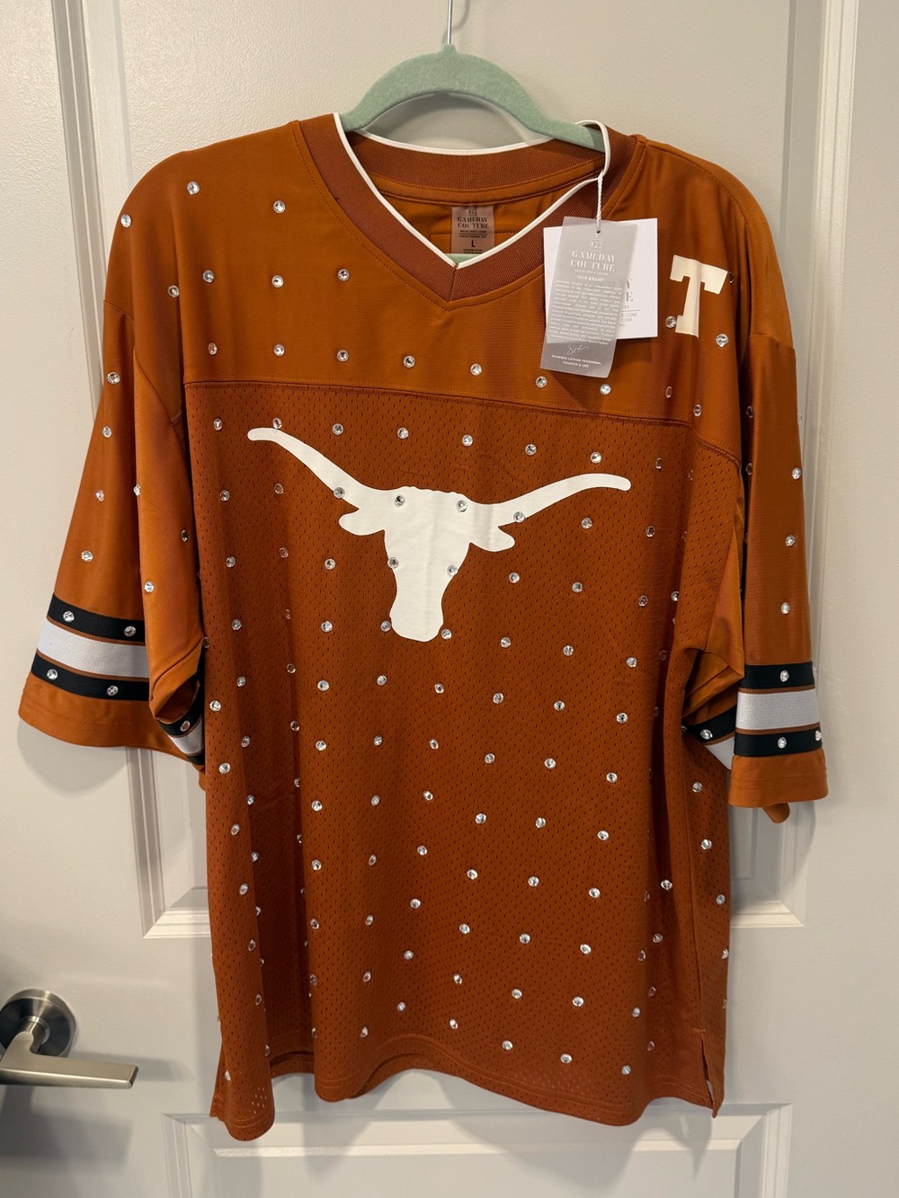 NWT Texas Longhorns Rhinestone Jersey by Soho x Gameday Couture - Picture 4 of 4